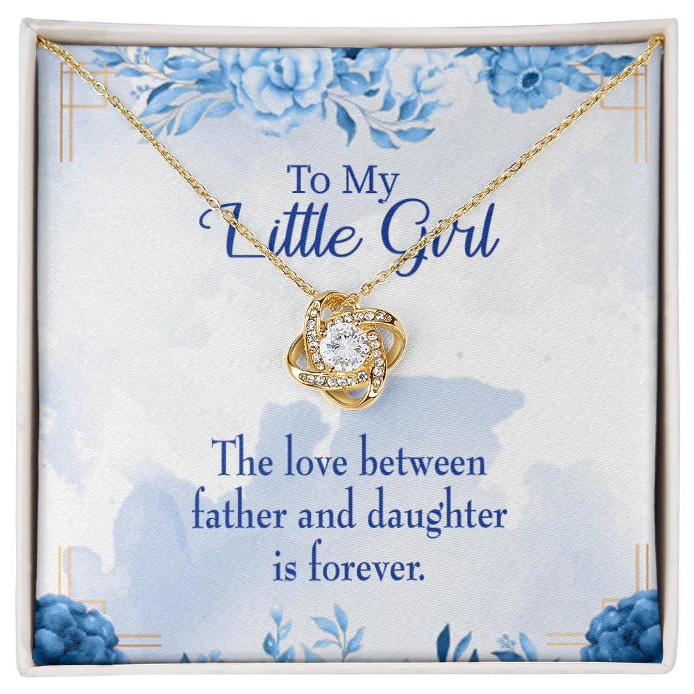 Daughter Father Daughter Love Infinity Knot CZ Necklace Gold Tone Standard Box